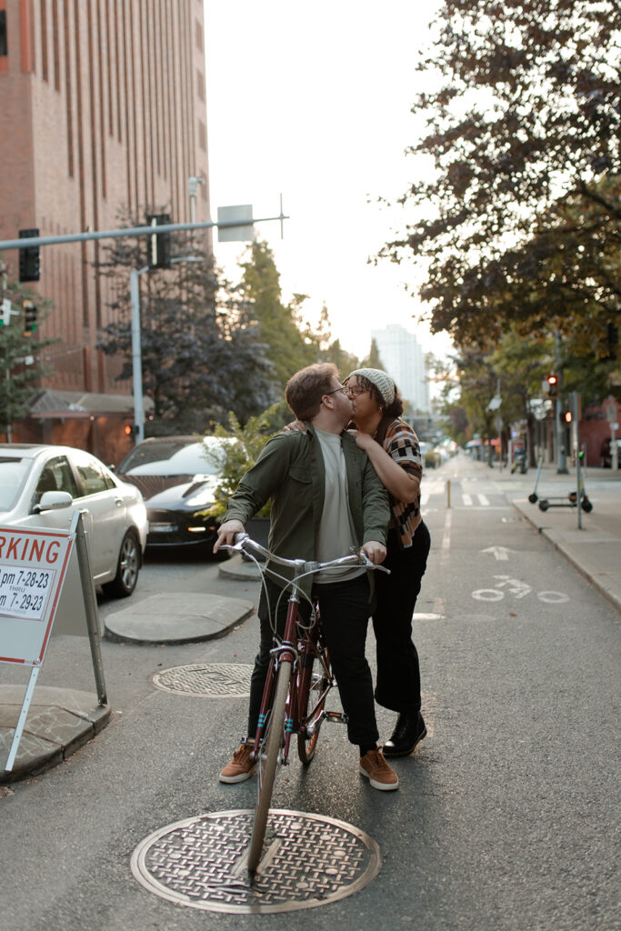 Downtown Seattle Public Market Engagement Session photographed by Claire Neville photography