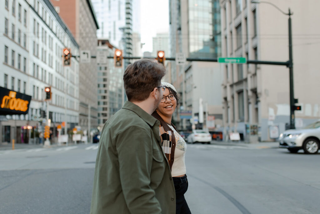 Downtown Seattle Public Market Engagement Session photographed by Claire Neville photography