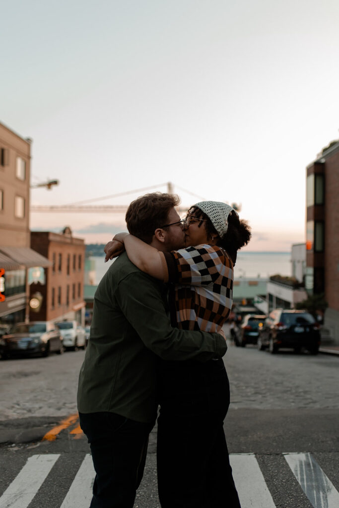 Downtown Seattle Public Market Engagement Session photographed by Claire Neville photography