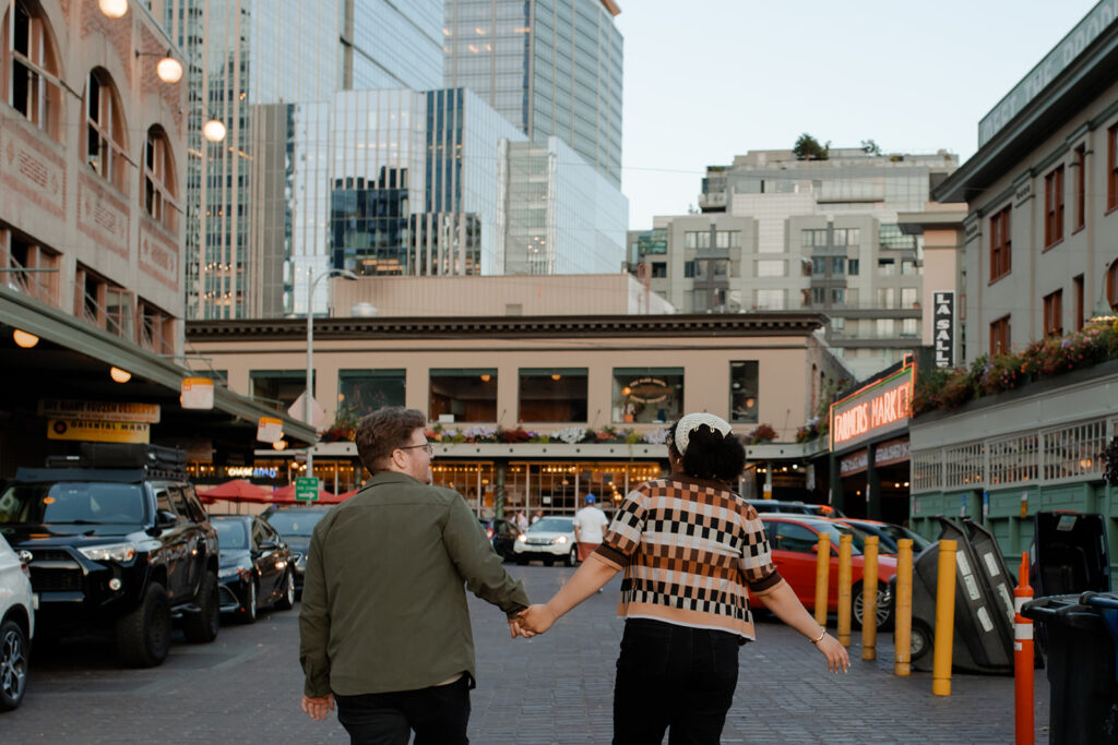 Downtown Seattle Public Market Engagement Session photographed by Claire Neville photography