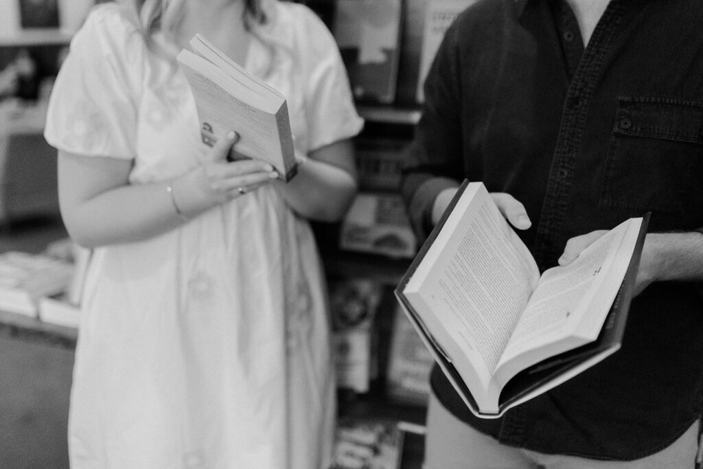 Engagement session in Leopolds Coffee shop in madison Wisconsin photographed by Claire Neville Photography