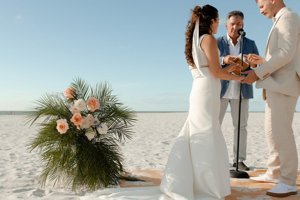 Modern Eclectic Beach wedding in clearwater Florida photographed by Claire Neville Photography