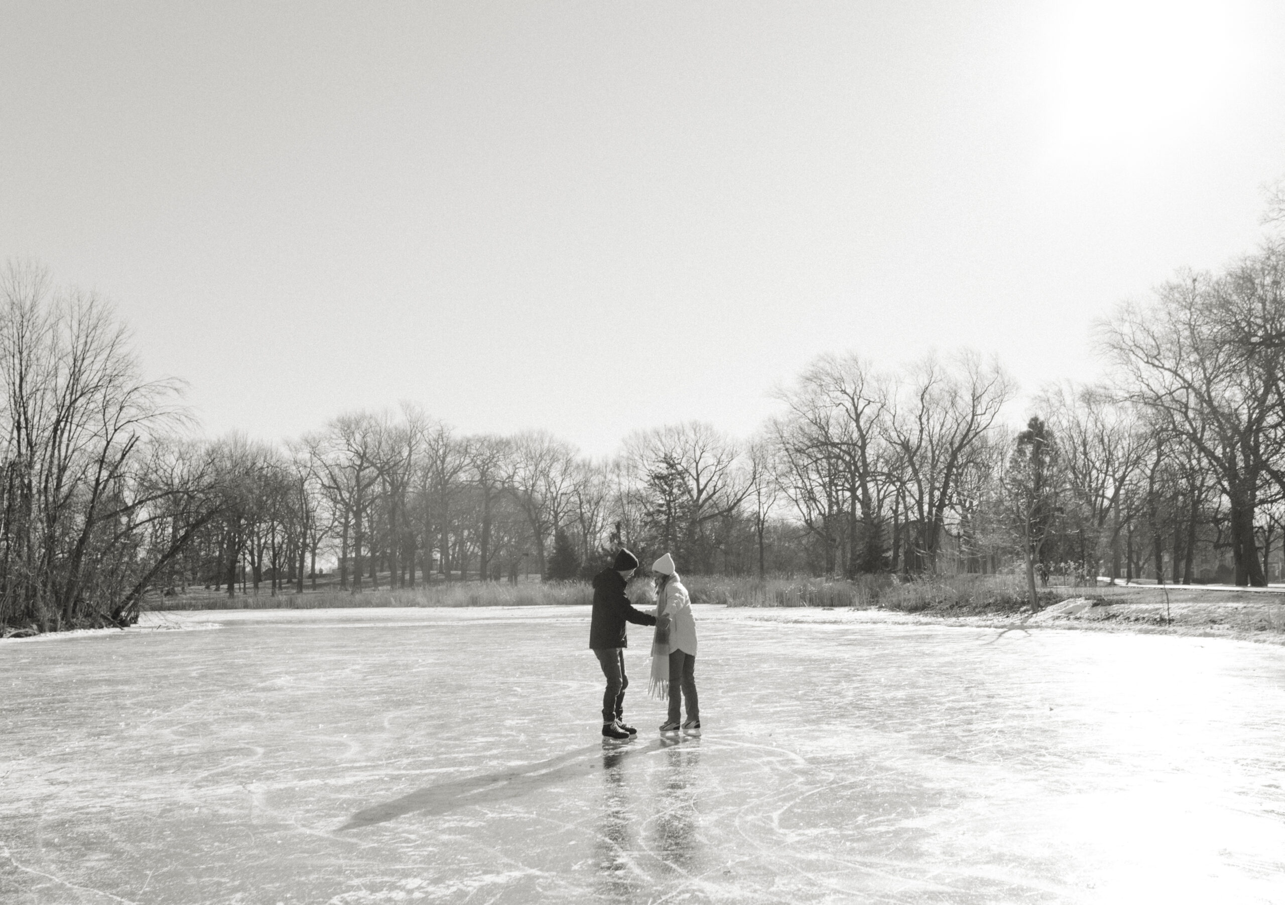 Laruen + Trevor Ice Skating Super 8 Film by Claire Neville Photography