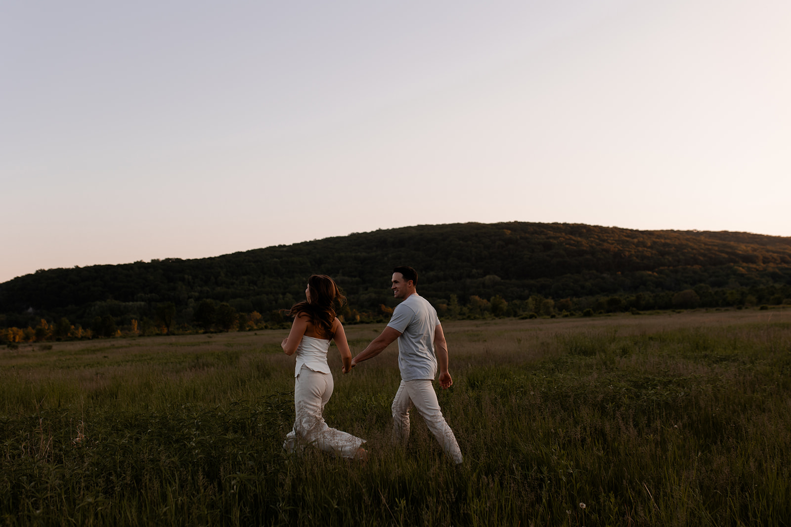 Devil's Lake trendy engagement session photographed by Claire Neville Photography